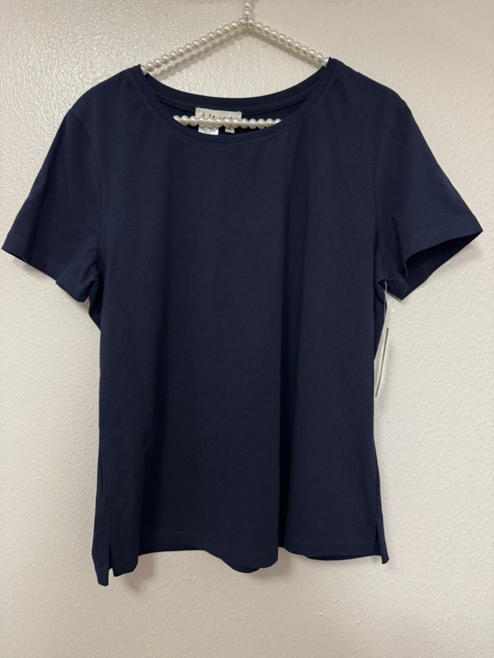 A La Carte Classic Navy Short Sleeve Crew Neck Top
